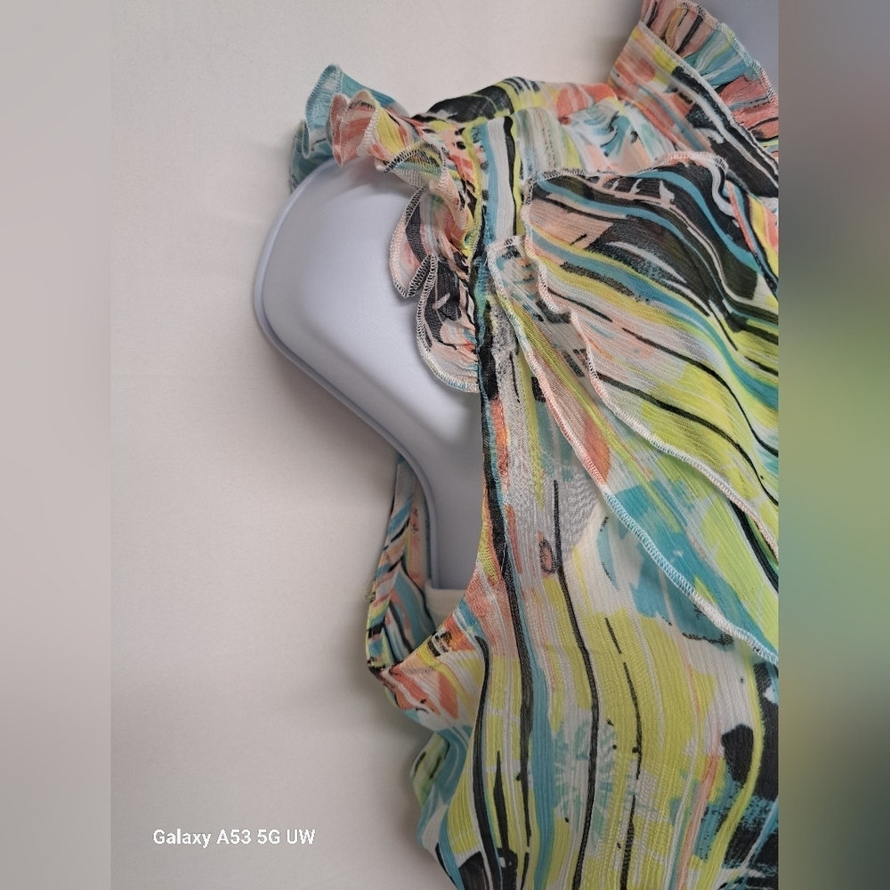 Candie's Multi-Color Ruffled Sleeveless Blouse - Picture 3 of 7